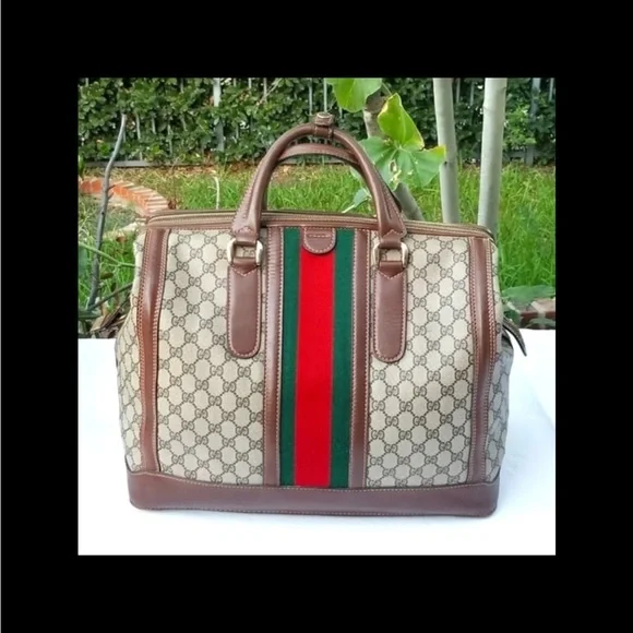 Fabulous Vintage Gucci Supreme Overnight Weekend Travel Train Boston Bag $2,400 - Picture 2 of 9